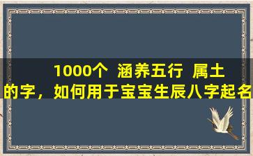 1000个  涵养五行  属土的字，如何用于宝宝生辰八字起名